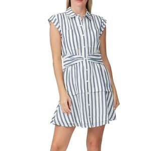 Derek Lam Blue and White Striped Mini Dress